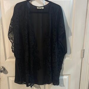 Cato Black Sheer Lace Cardigan